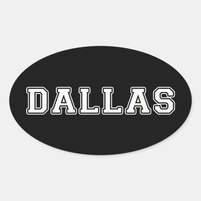 Dallas Texas Oval Sticker (Front)