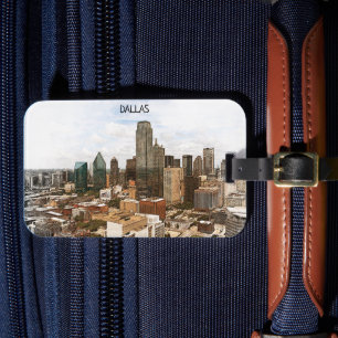 Dallas Texas Panorama VIew City Silhouette Luggage Tag