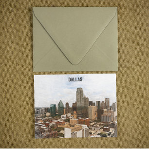 Dallas Texas Panorama VIew City Silhouette Postcard