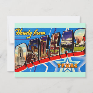 Dallas Texas Retro Greeting Postcard