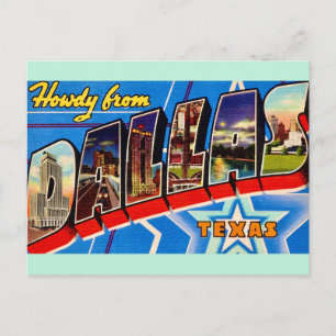 Dallas Texas Retro Greeting Postcard