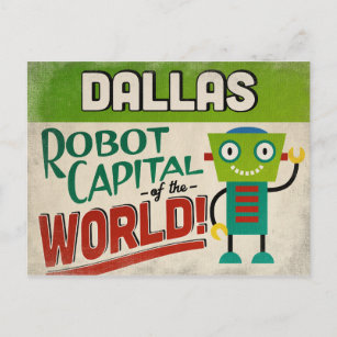 Dallas Texas Robot - Funny Vintage Postcard