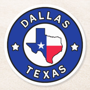Dallas Texas Round Paper Coaster
