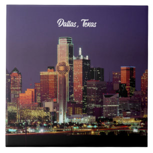 Dallas, Texas skyline at dusk Tile
