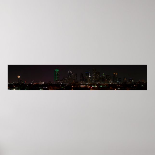 Dallas, Texas Skyline at Night Poster (Front)