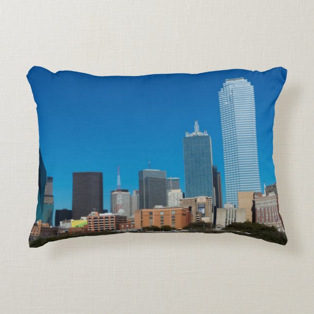 Dallas Texas skyline at sunset Decorative Cushion (Front)