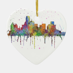 DALLAS, TEXAS SKYLINE CERAMIC TREE DECORATION