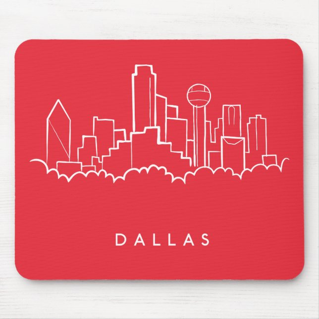 Dallas Texas Skyline Mouse Mat (Front)