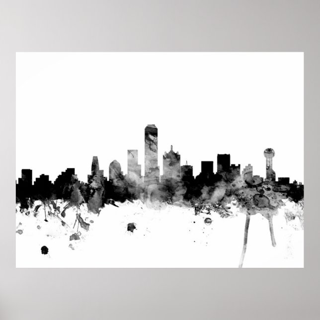 Dallas Texas Skyline Poster (Front)