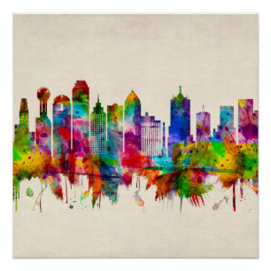 Dallas Texas Skyline Poster