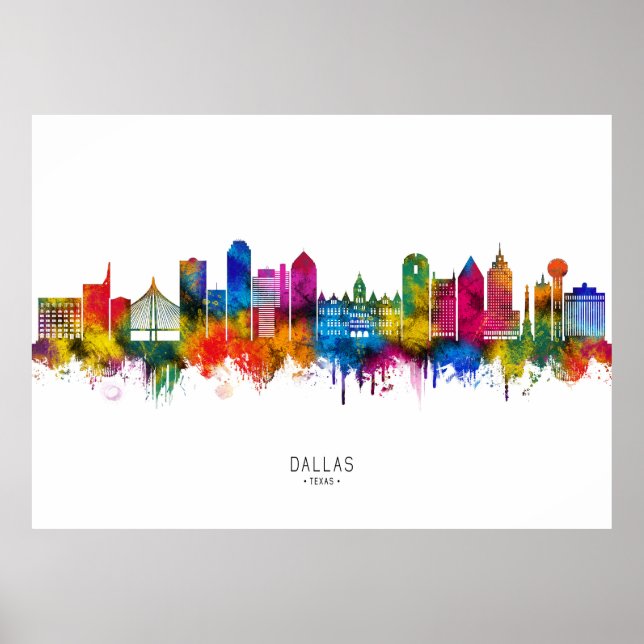 Dallas Texas Skyline Poster (Front)