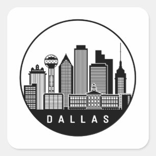 Dallas Texas Skyline Square Sticker