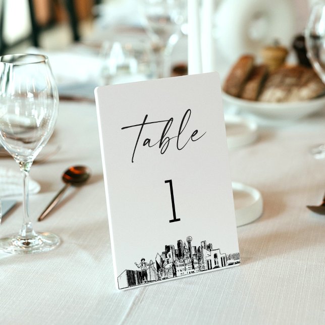Dallas Texas Skyline Table Number 3.5x5 Card (Creator Uploaded)