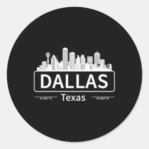 Dallas Texas Skyline Travel To Dallas Love Classic Round Sticker