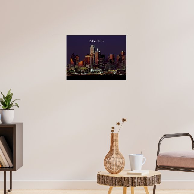 Dallas, Texas skyline view, Poster (Living Room 3)