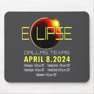 Dallas Texas Solar Eclipse 2024 Solar Eclipse Funn Mouse Mat