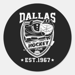 Dallas Texas Star Sticks Hockey Team Est 1967 Classic Round Sticker