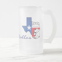Dallas, Texas State Map with Star, Boots, Hat Mug