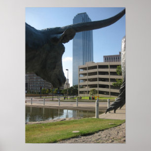 Dallas, Texas Statues Pioneer Plaza Poster