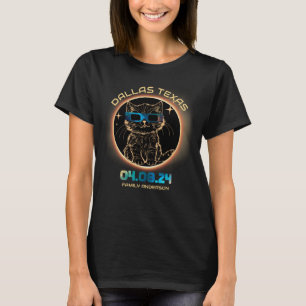 Dallas Texas Total Solar Eclipse 2024 Cat Lovers T-Shirt