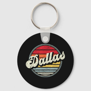 Dallas Texas Tx Home State Cool 70s Style Sunset M Key Ring