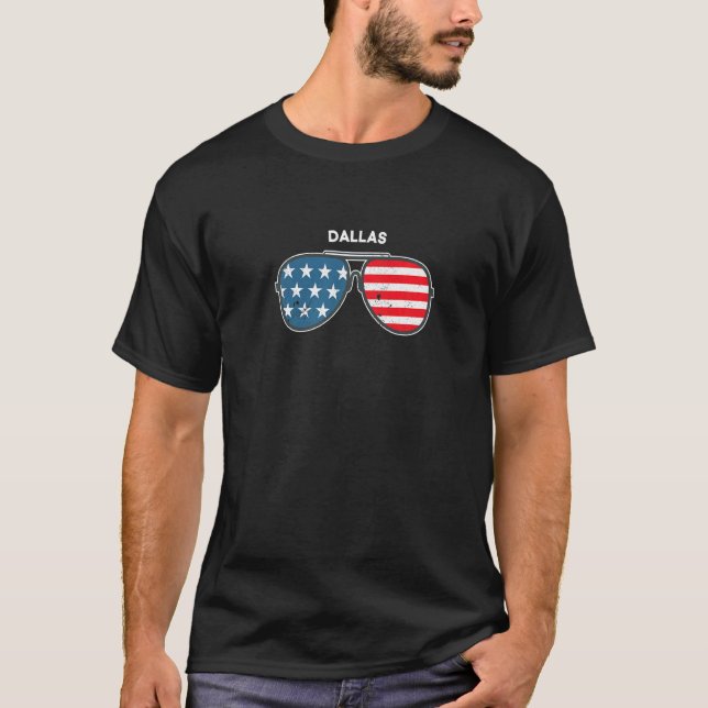 Dallas Texas Tx Us Cities America 4th Of July T-Shirt (Front)