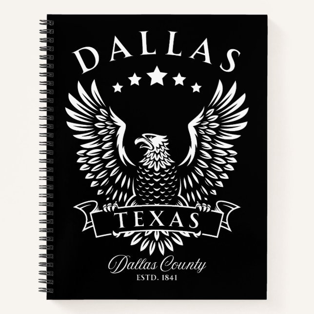 Dallas Texas Vintage Eagle Notebook (Front)