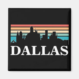 Dallas Texas Vintage Sunset Cityscape Magnet