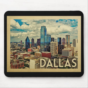 Dallas Texas Vintage Travel Mouse Mat