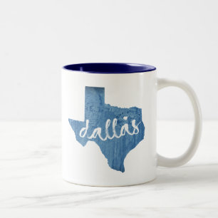 Dallas, Texas Wood Grain Two-Tone Coffee Mug