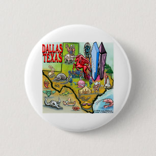 Dallas TX 6 Cm Round Badge