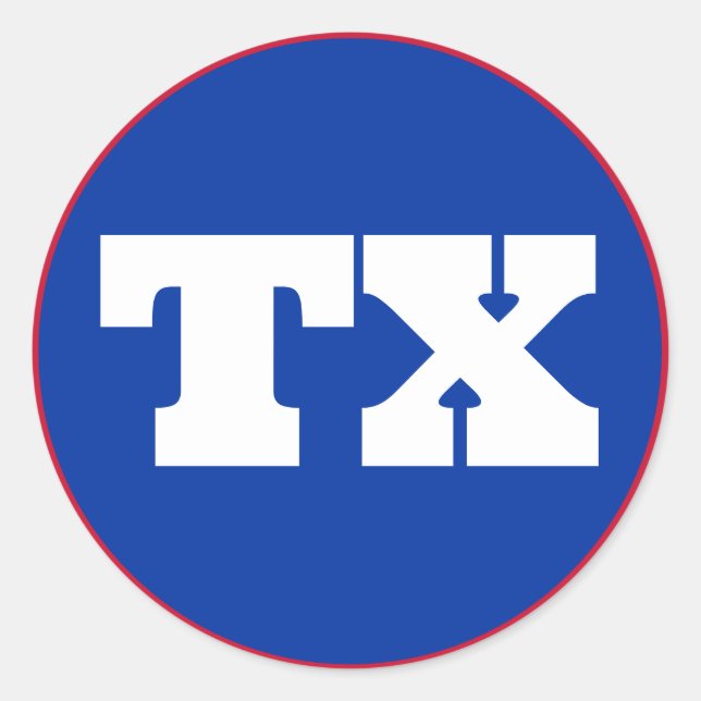 Dallas (TX) - Blue x White x Red Classic Round Sticker (Front)