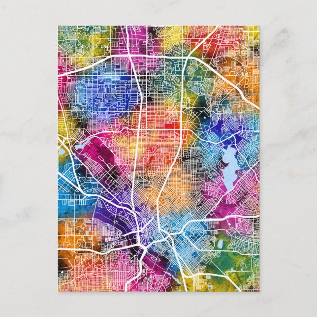 Dallas USA City Map Postcard (Front)