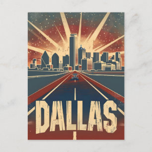 Dallas Vintage Travel Ad Art Postcard