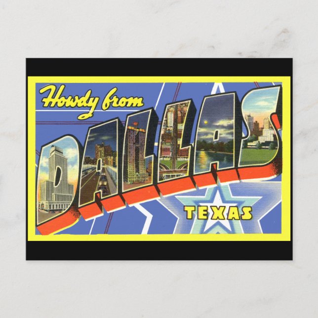 Dallas Vintage Travel Postcard (Front)