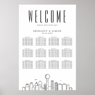 Dallas Wedding   12 Table Seating Chart 