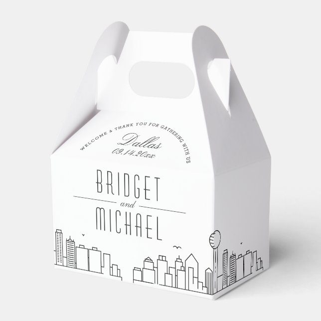 Dallas Wedding | City Skyline  Favour Box (Front Side)