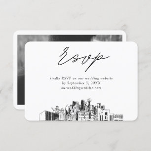 Dallas Wedding Minimalist Sketch RSVP Enclosure Card