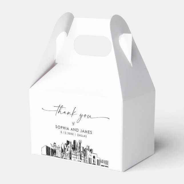 Dallas Wedding Personalised Favour Box (Front Side)