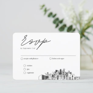 Dallas Wedding Traditional RSVP Meal Options Enclosure Card