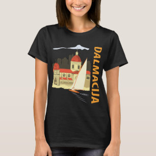 Dalmatia Sailboat Orange Vintage Travel T-Shirt