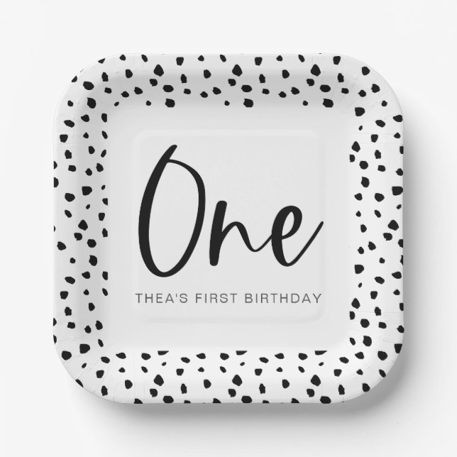 Dalmatian 1st Birthday Paper Plate (Front)