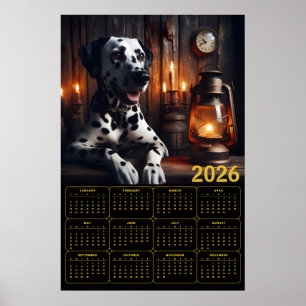 Dalmatian 2026 Rustic Calendar Poster