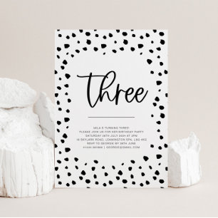 Dalmatian 3rd Birthday Invitation