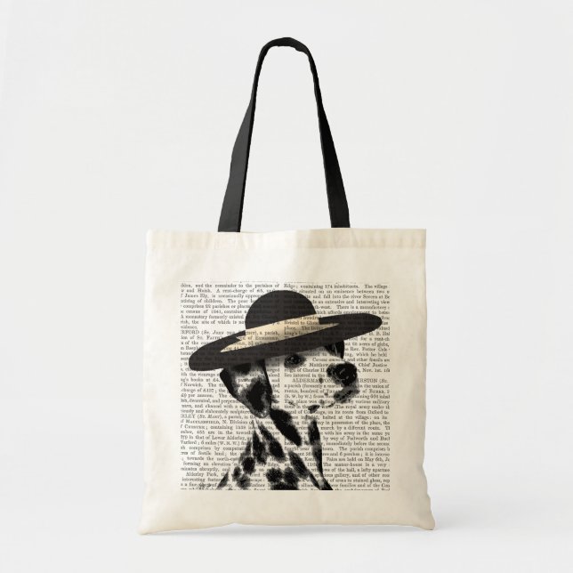 Dalmatian and Brimmed Black Hat Tote Bag (Front)