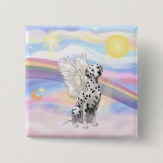 Dalmatian Angel 15 Cm Square Badge (Front)