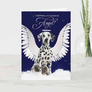 Dalmatian Angel Dog with Wings Christmas Holiday Card