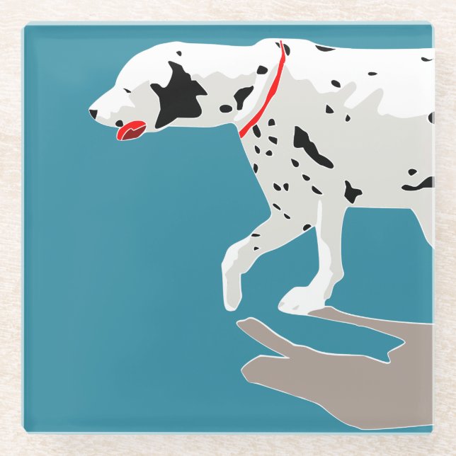 dalmatian art glass coaster (Front)