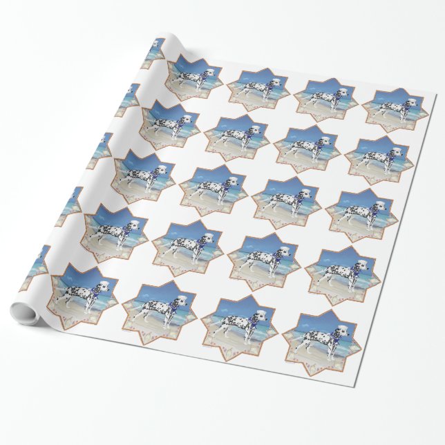 Dalmatian at the Seashore Wrapping Paper (Unrolled)