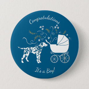Dalmatian Baby Shower 7.5 Cm Round Badge
